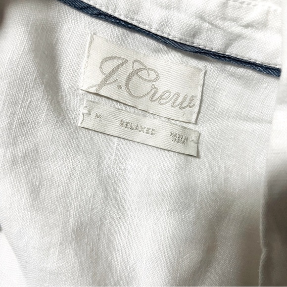 Baird Mcnutt J. Crew Women’s Medium Irish Linen White Button Down Business EUC - Picture 7 of 13